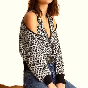 Anthropologie Sweater Set Geometric Black / White